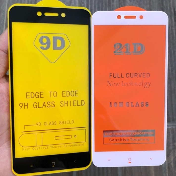 XIAOMI REDMI GO Tempered Glass Full Lem 9D Full Cover Anti Gores Kaca - White_Cell