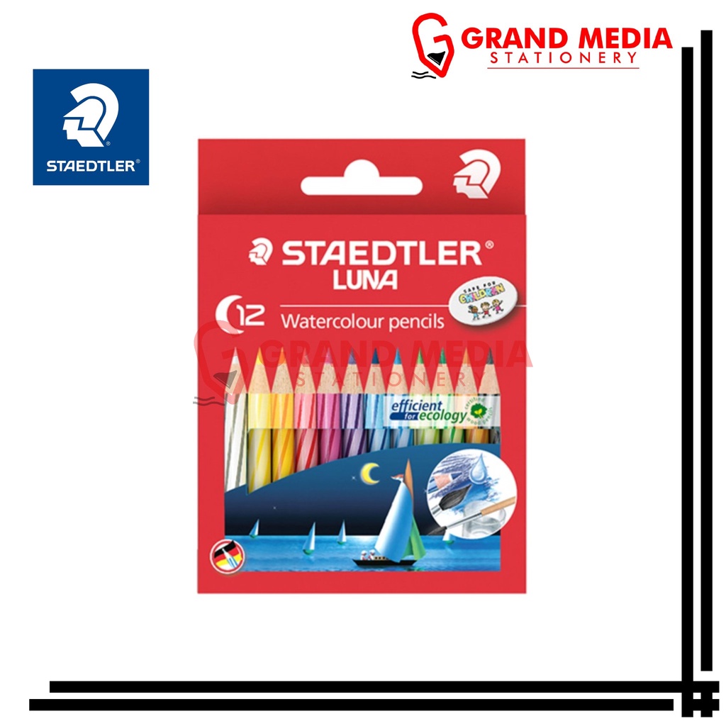 

[GRAND MEDIA] COLOR PENCIL / PENSIL WARNA LUNA AQUAREL WATERCOLOUR 12 WARNA PENDEK