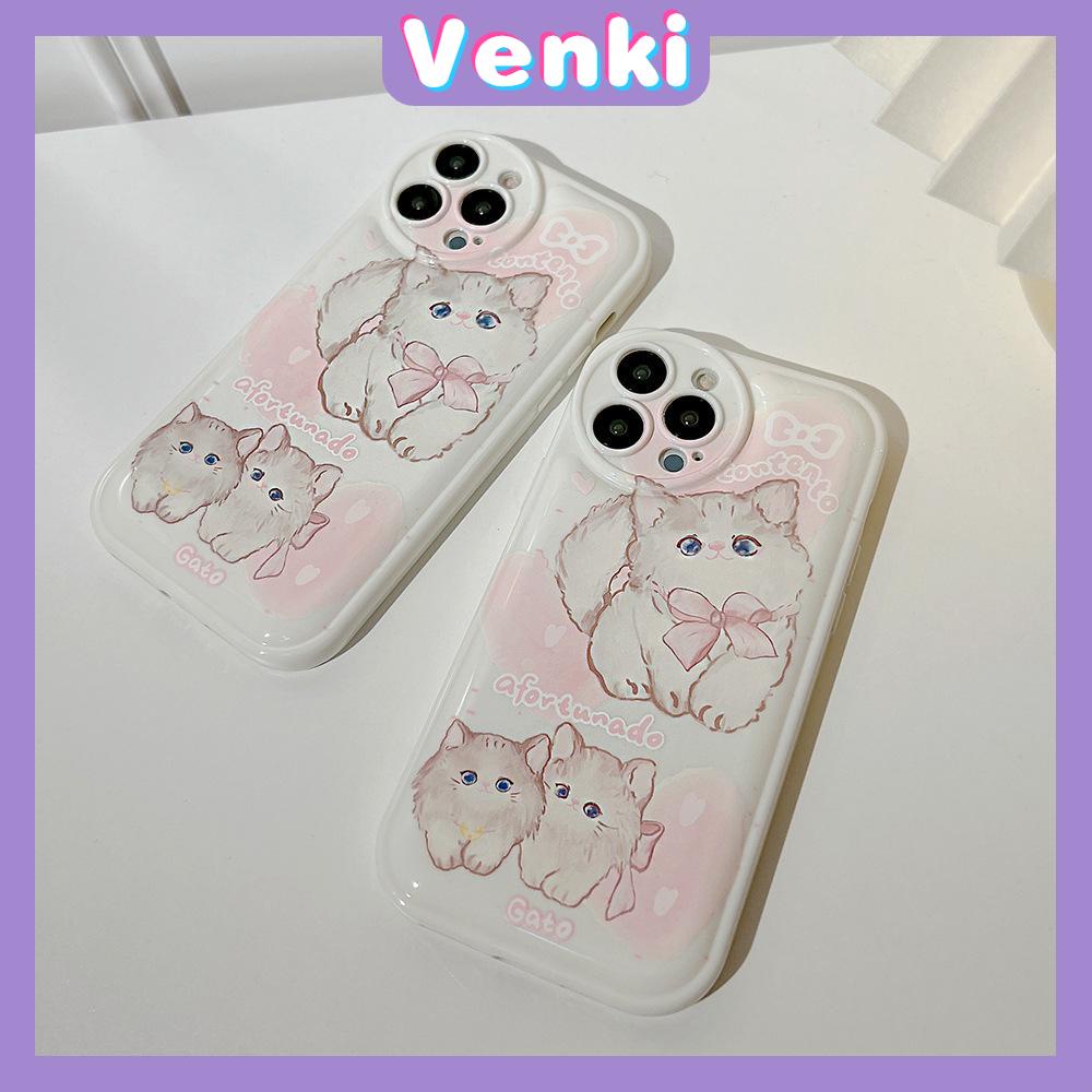 iPhone Case Silicone Soft Case Airbag Shockproof Protection Camera Pink Kitten Cartoon Cute Compatible For iPhone 11 Pro Max 13 Pro Max 12 Pro Max 7Plus xr XS Max