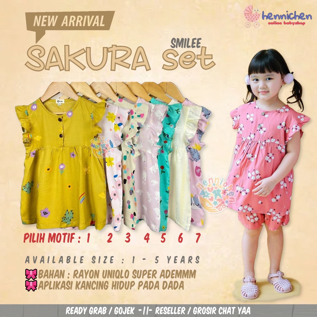 PROMO 7.7 Baju Anak Setelan Sakura Original Rayon Super Premium SMILEE Pakaian Anak Perempuan Termurah Terlaris Best Seller PART 2