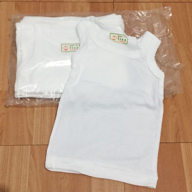 12 Pcs Singlet Anak Lisa Katun | Kaos Dalam Bayi Unisex Pakaian | 1 2 3 4 5 6 7 8 9 10 11 12 Bulan Tahun | Open Grosir Lusinan