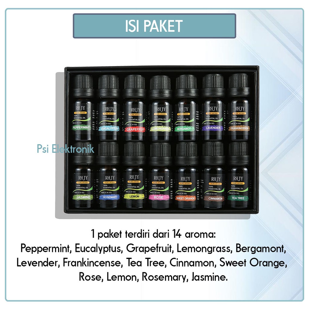 ESSENTIAL OIL AROMATERAPI  HUMIDIFIER VARIAN PAKET OIL BASE MINYAK DIFFUSER ORIGINAL IMPORT MURAH