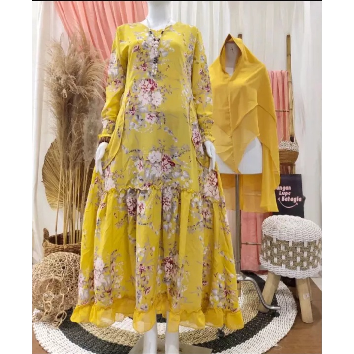 PROMO GAMIS MONALISA PREMIUM SET HIJAB SYAR'I CERUTY ORIGINAL 100%