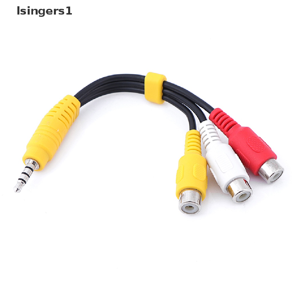 (lsingers1) 1pc Kabel adapter audio video AV mini aux 3.5mm male Ke 3 RCA female