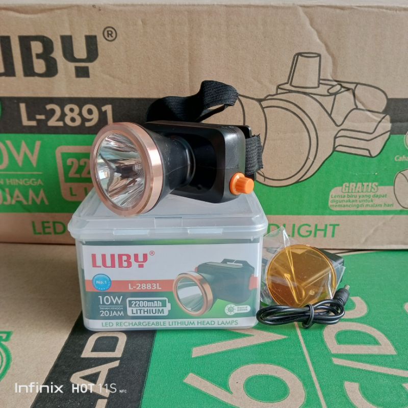 Senter Kepala Headlamp Original Luby 10 Watt L-2883L/L-1512