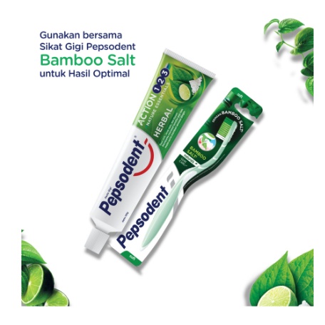 Pepsodent Action 123 Pasta Gigi Herbal 190G Twin Pack