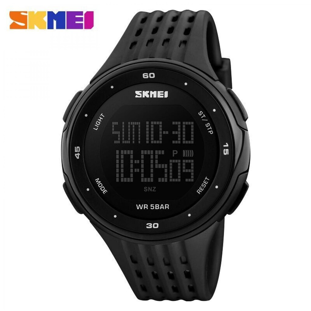 JM1432 - ORIGINAL SKMEI RUNNING SPORT WATCH BLACK / JAM TANGAN PRIA