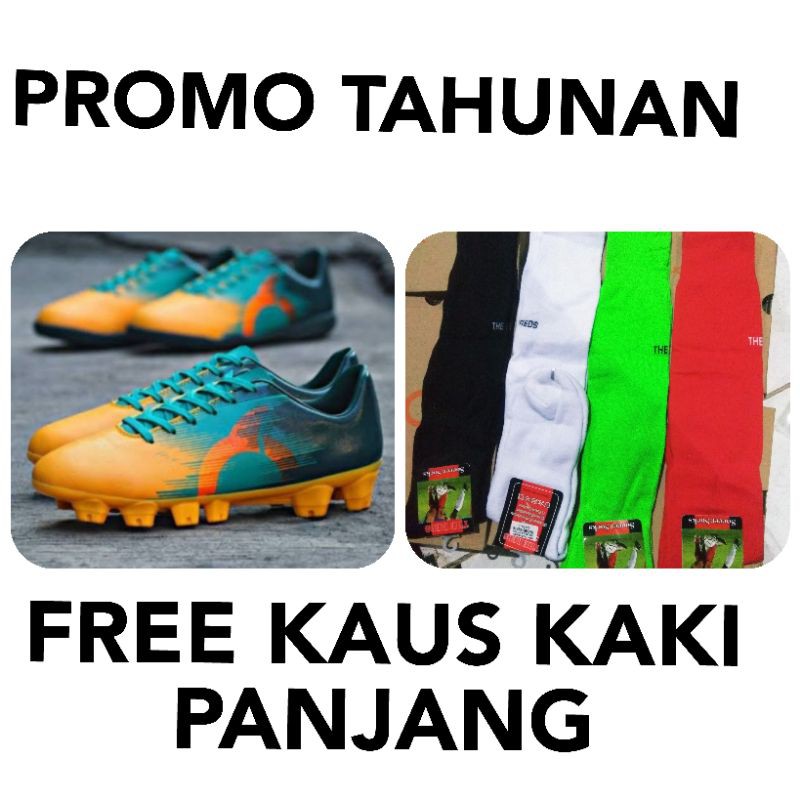 FREE KAUS KAKI sepatu bola ORTUSEIGHT BLAZE FG honey/jade/hunter green