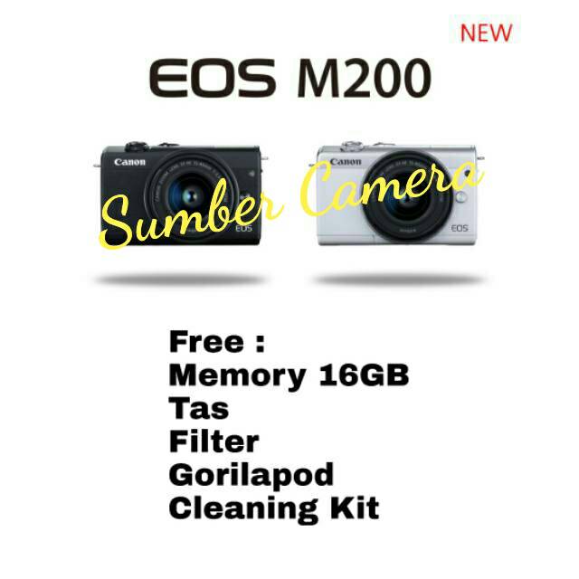 CANON EOS M200 KIT 15-45 PAKETAN