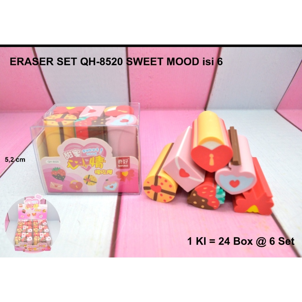 

penghapus set isi 6 panjang 5 cm romantic sky sea creature food sweet mood