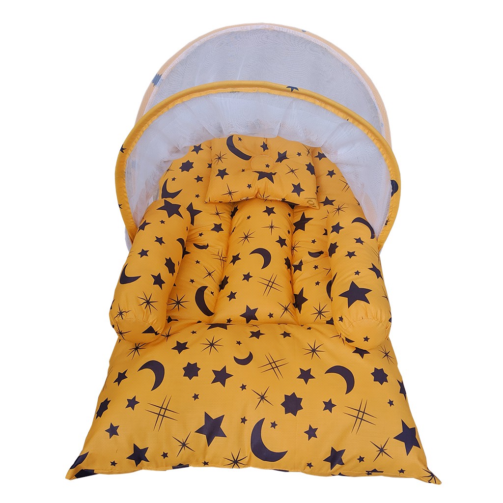 Kasur Bayi Berkelambu Motif Stary Night Kuning Set Bantal &amp; Guling HARGA GROSIR