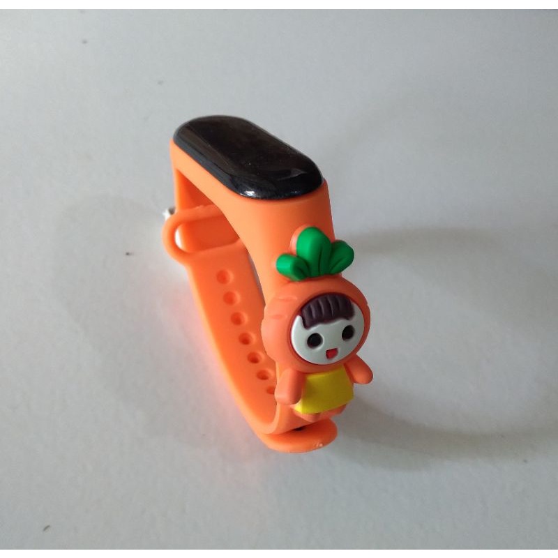Jam tangan anak Elektronik LED display Tahan Air karakter motif kartun lucu  bahan rubber-Carrot Pop