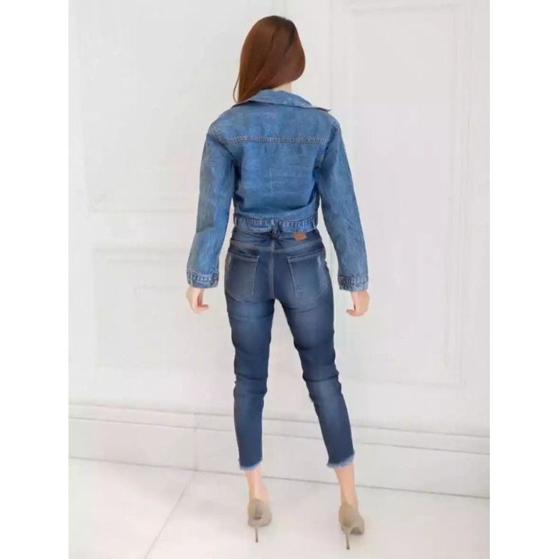 BISA JAKET CROP JEANS SNOW BLUE