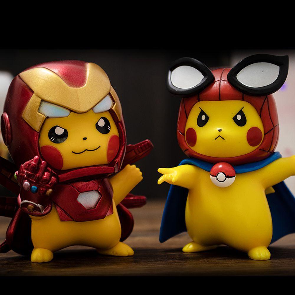 Agustina Pokemon Action Figure Hadiah Ulang Tahun Hadiah Anak Iron Man Koleksi Anak Kids Cosplay Pikachu