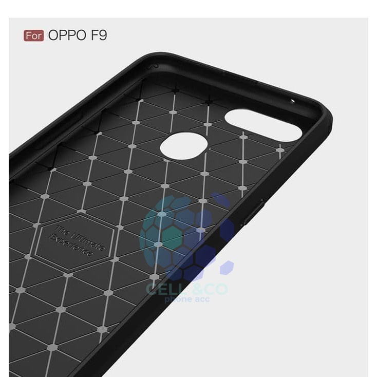 CASE CARBON OPPO F9 casing hp silikon softcase case premium carbon cover