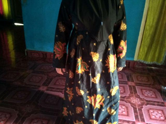 Baju Batik Couple Gamis Jumbo Murah Pasangan Modern Muslim | Klyn - 003-050 Hitam Manis