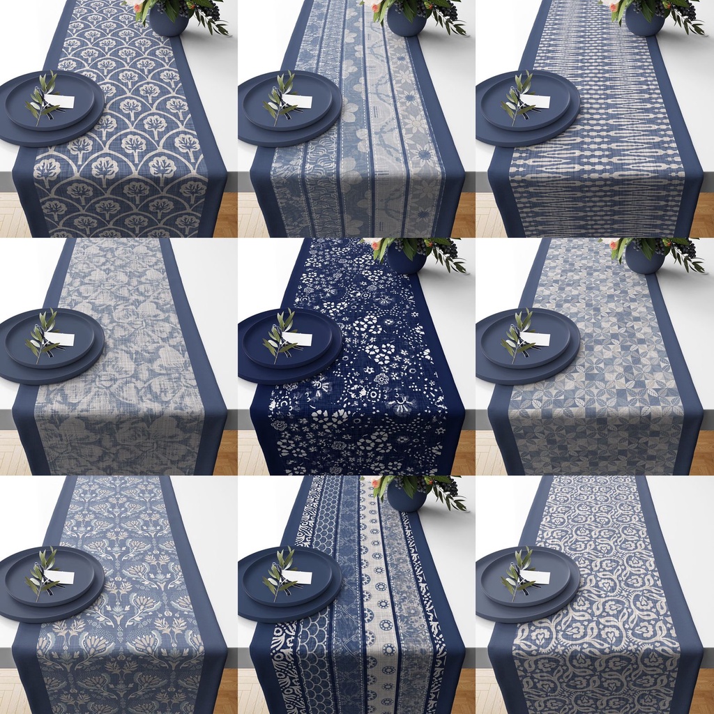 Table Runner Taplak Meja Print Motif Denim Washed 140x40 dan 230x40 cm - Pusat Kado Murah