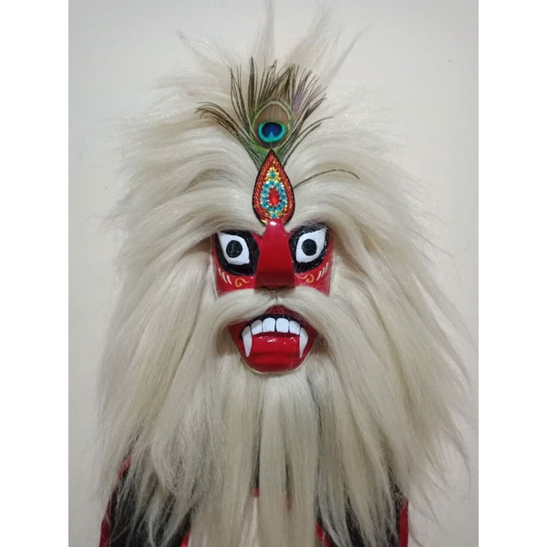 Topeng bujang ganong/topeng ganongan/ganongan rambut sintetis