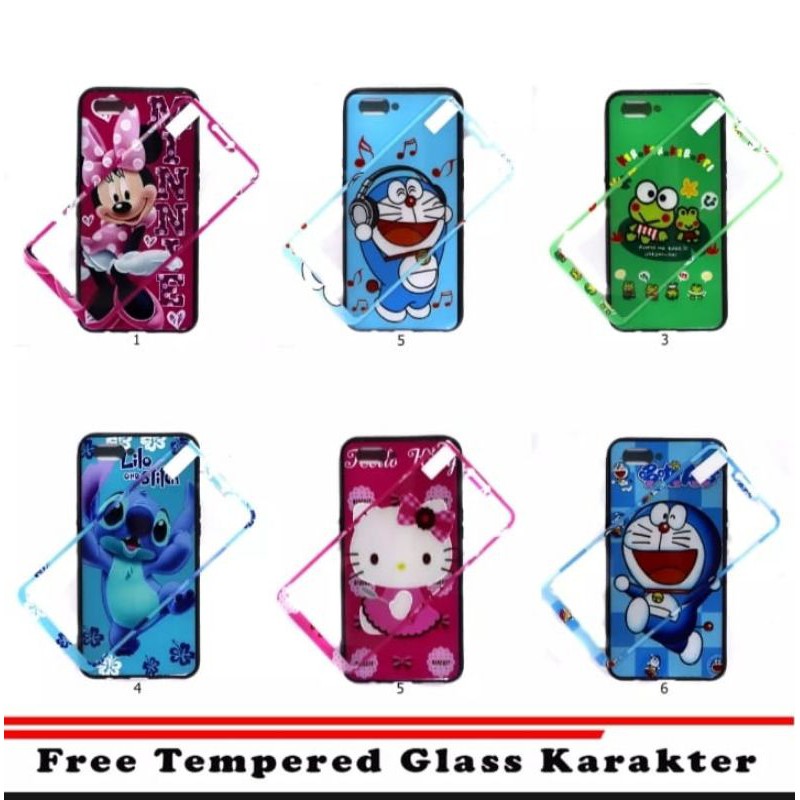 Case Oppo A1K  A11K  A11X  Softcase Karakter Kartun Lucu Free Tempered Glass Motif Doraemon Hello Ki