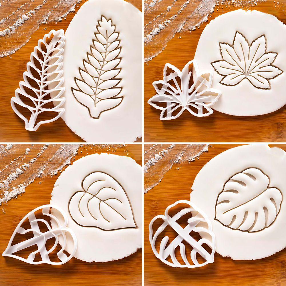 Top 4pcs Cetakan Embosser Kue Kering Dekorasi Cookie Cutter Alat Kue Agave Ivy