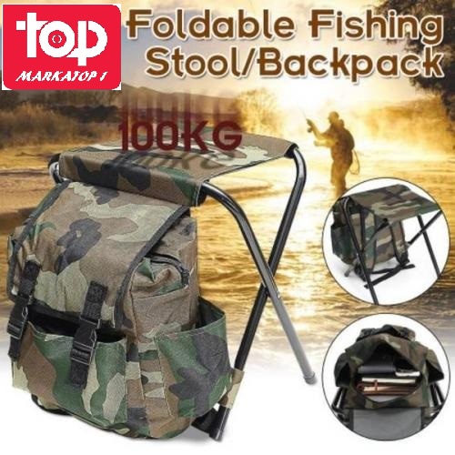 Kursi Tas Lipat Kursi Mancing Lipat Portable Kursi Camping TAS RANSEL KURSI LIPAT TAS MANCING AA