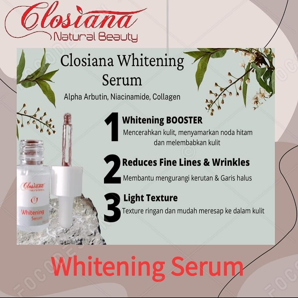 closiana serum Natural beauty whitening dijamin original 100%