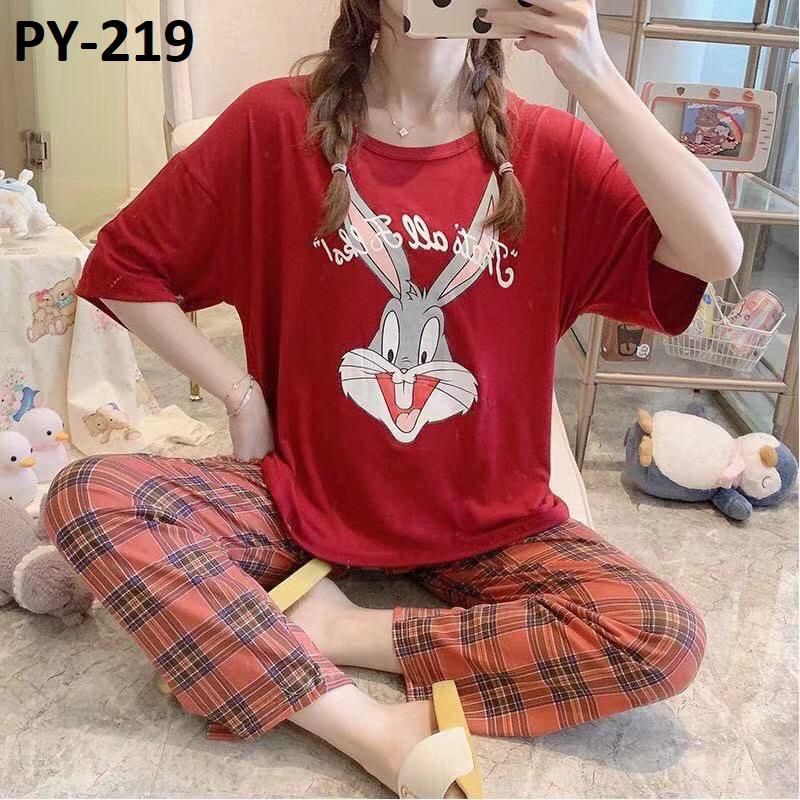 Piyama Import Dewasa | Sleepwear | Baju Tidur Wanita | Piyama Wanita Celana Panjang Import Premium Motif Karakter-BUNNY