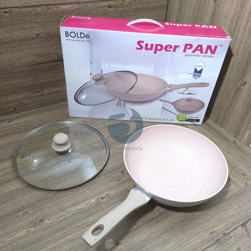 BOLDE SUPER PAN WOK 28 CM BEIGE + LID (DUS)