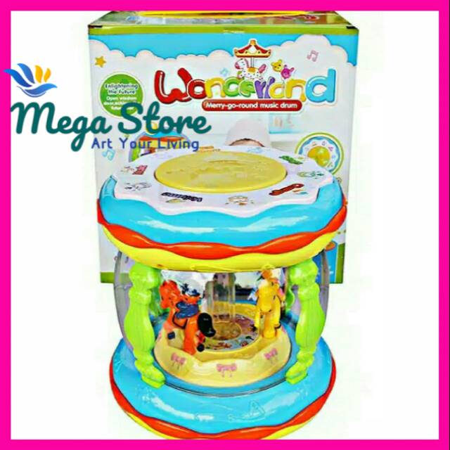 Di Or Wonderland Merry Go Round Music Drum Best Seller Mainan Bayi Gtx546 Tq12