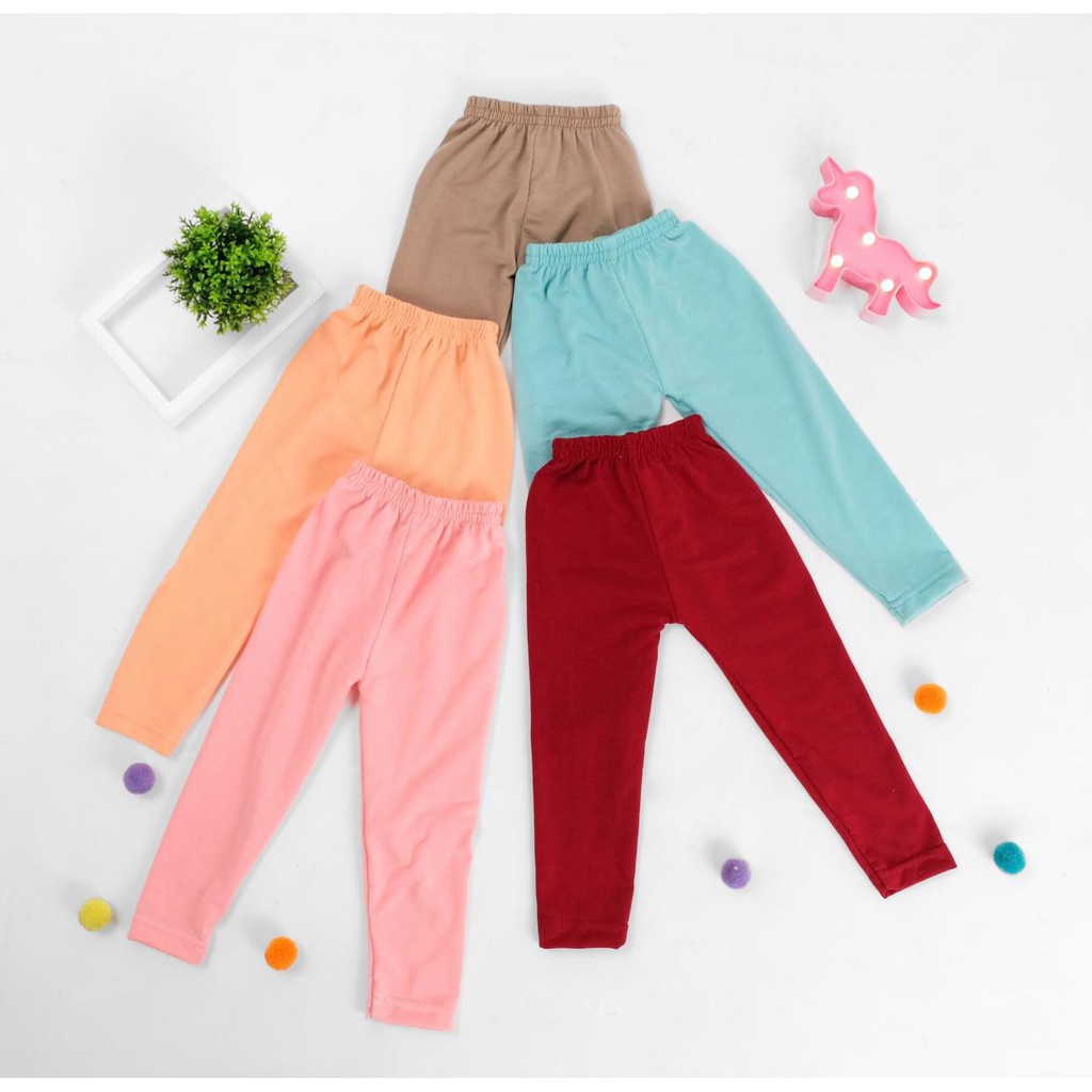 Legging Lejing Panjang Anak Perempuan pilih polos usia bayi-1-2-3-4-5-6-7-8-9-10-11-12-13 tahun / Lejing Anak Panjang