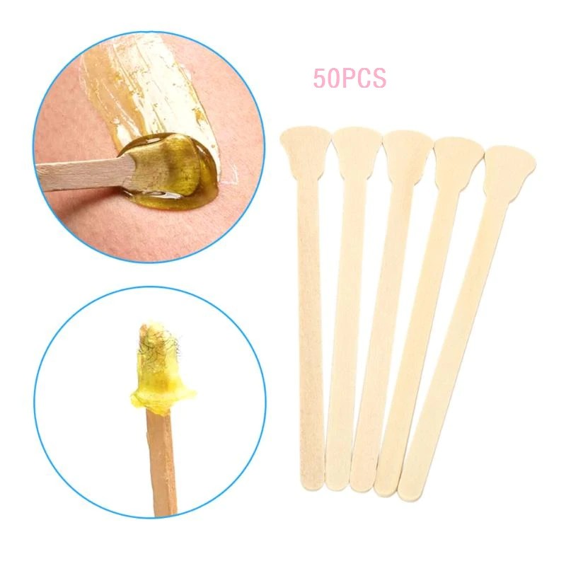 

[ READY STOCK ] 1 комплект/50 шт. Деревянный Воском шпатель для воска язык Депрессор утилизируемые