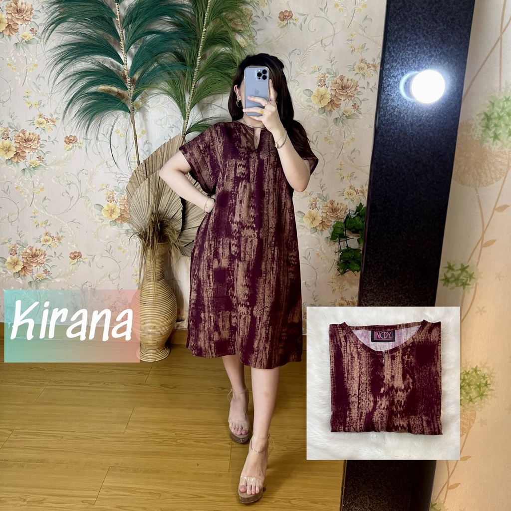 NCDY HOMEWEAR DASTER PENDEK SELUTUT RAYON PREMIUM LD 130cm BUSUI FRIENDLY KEKINIAN-Kirana PENDEK