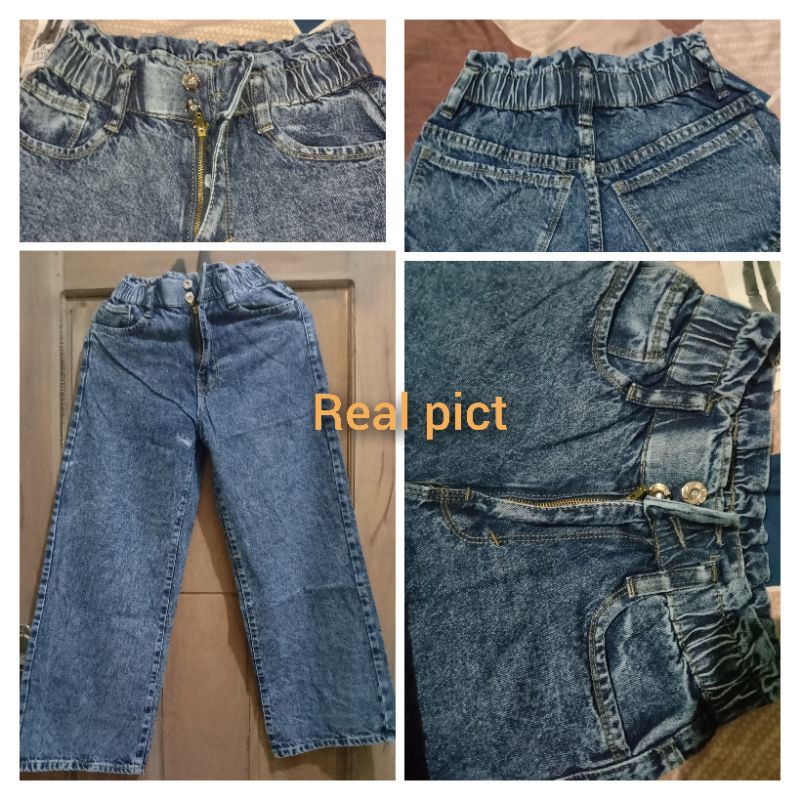 celana wanita kulot jeans HIGH WAIST panjang kekinian//panjang celana 90cm