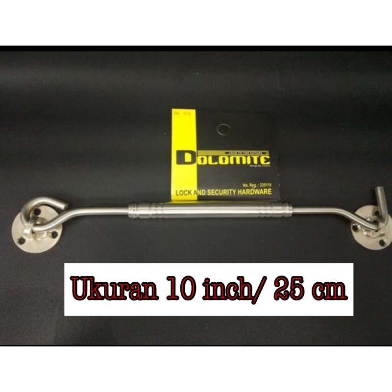 HA 10 INCHI STANLIS Hak angin 10 inc bhn stanlis cantolan jendela kunci jendela kunci kunci/ penahan jendela 10 inc/ pengait penahan jendela 10 inc