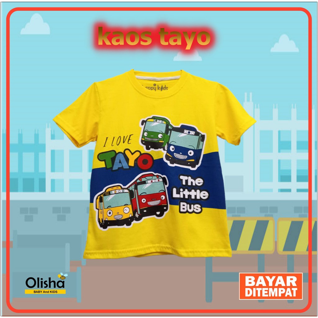 baju anak laki laki motif tayo kuning kaos anak laki laki kaos anak cowok murah
