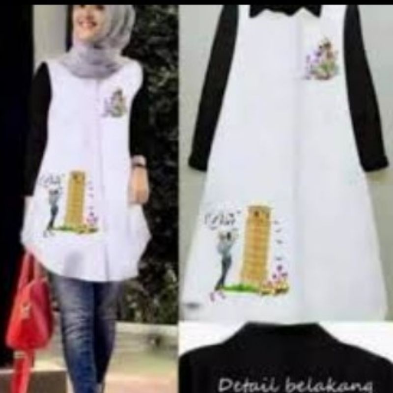 Pissa tunik atasan wanita fashion muslim