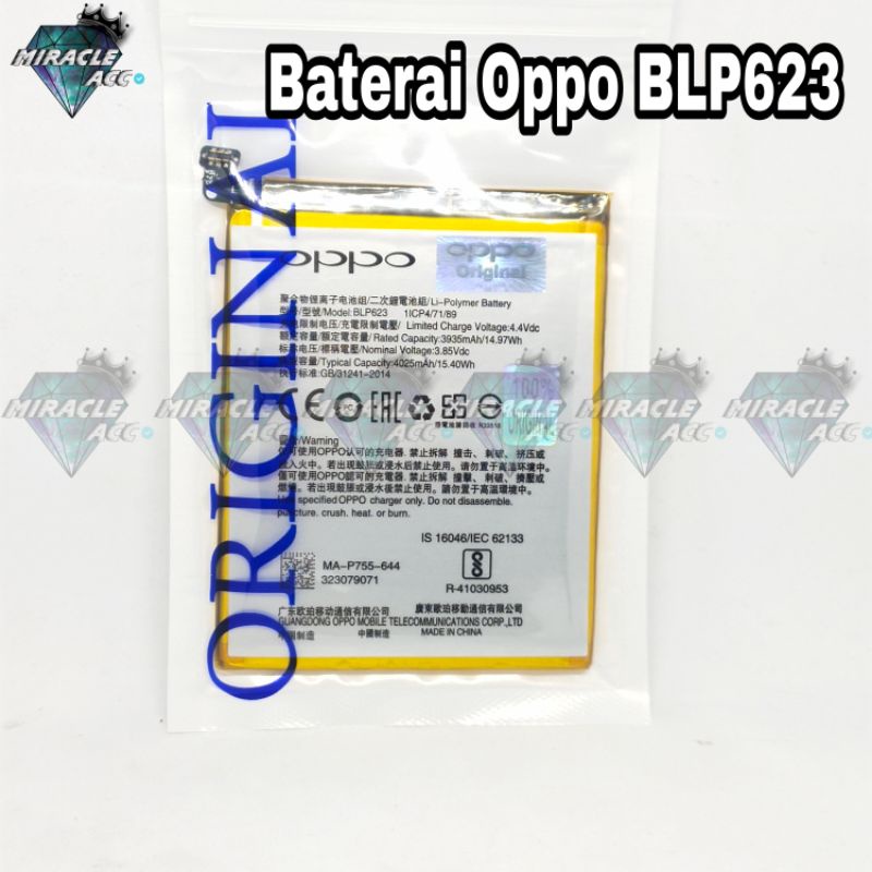 Original 100% Baterai Oppo F3 Plus/BLP623 Battery Batre Hp