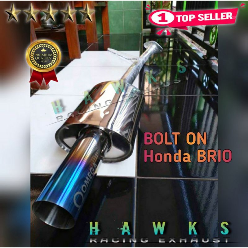 KNALPOT MOBIL BOLT ON BRIO OMEGA PNP SISTEM BAUT SUARA BASS ADEM