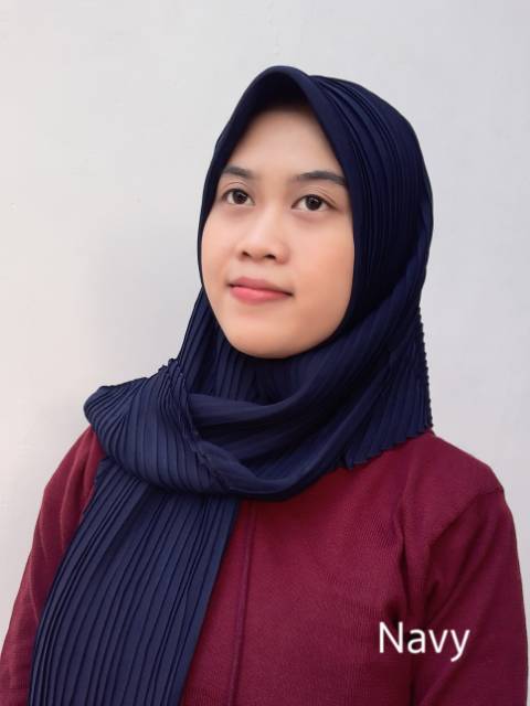 Kerudung Segi Empat Plisket Bella Pleated Press Terbaik