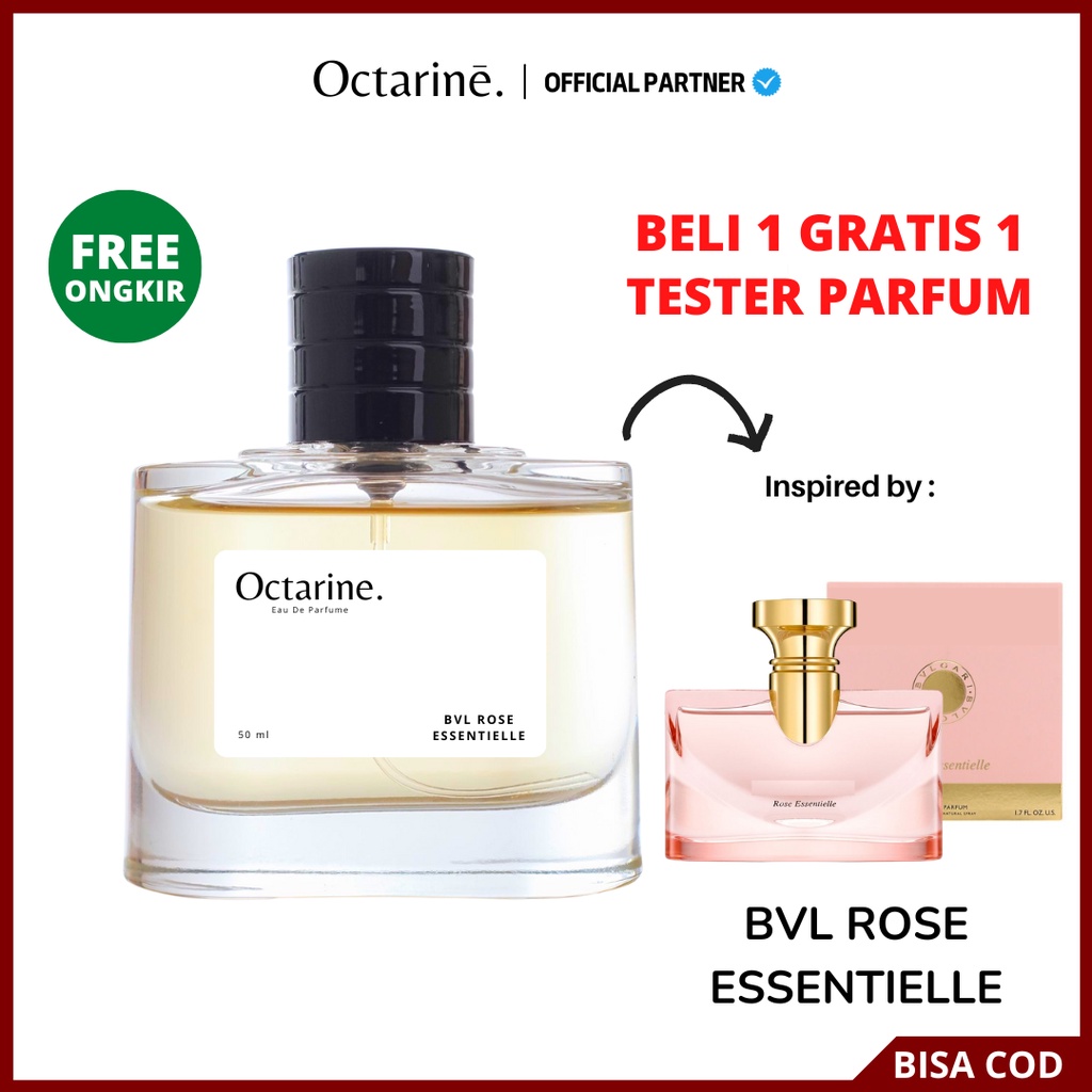 Octarine - Parfum Wanita Tahan Lama Aroma Fresh Elegant Inspired By BVL Rose Essentielle | Parfume Farfum Perfume Minyak Wangi Cewek Cowok Murah Original