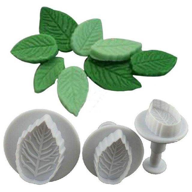 Ready COD Rose Leaf Plunger Cetakan Cookies Cutter Daun Mawar