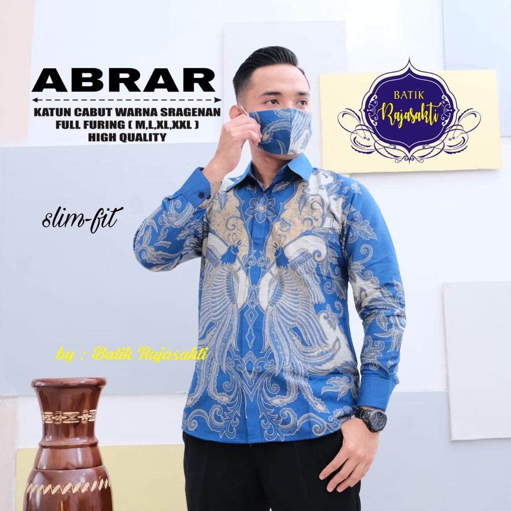 ABRAR RAJASAKTI KEMEJA BATIK SOLO PRIA LENGAN PANJANG LAPIS FURING ATASAN BATIK PREMIUM MODERN KATUN HALUS BAHUWIRYA  BANAMITRA BANAMITRA PUTIH BANGSAWAN BAYU PUTRA BERLIAN BIRU BHARATAYUDA BIMASENA BIRENDRA BIRU INDAH BRAHMAKERTA BRAHMAKERTA MERAH