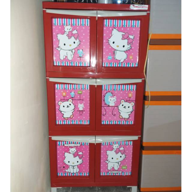 Lemari plastik hello kitty 3 susun