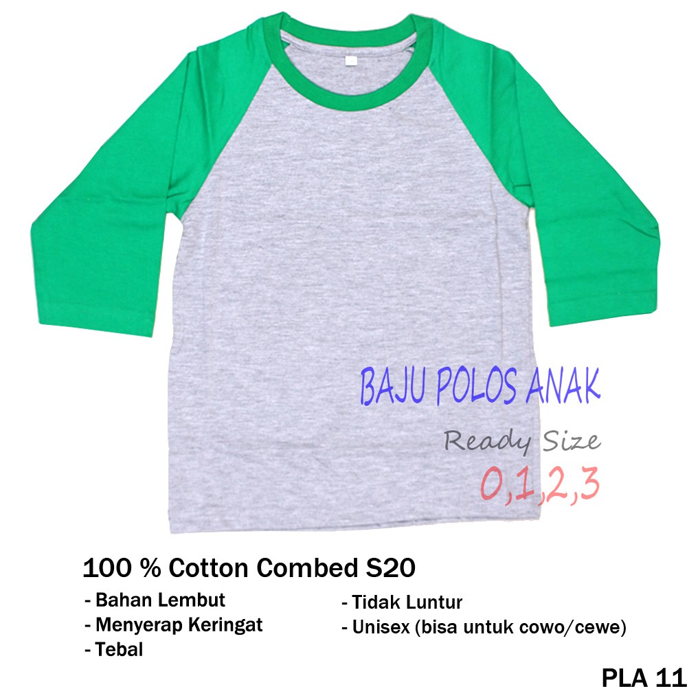 Kaos Katun Polos Anak - PLA 11