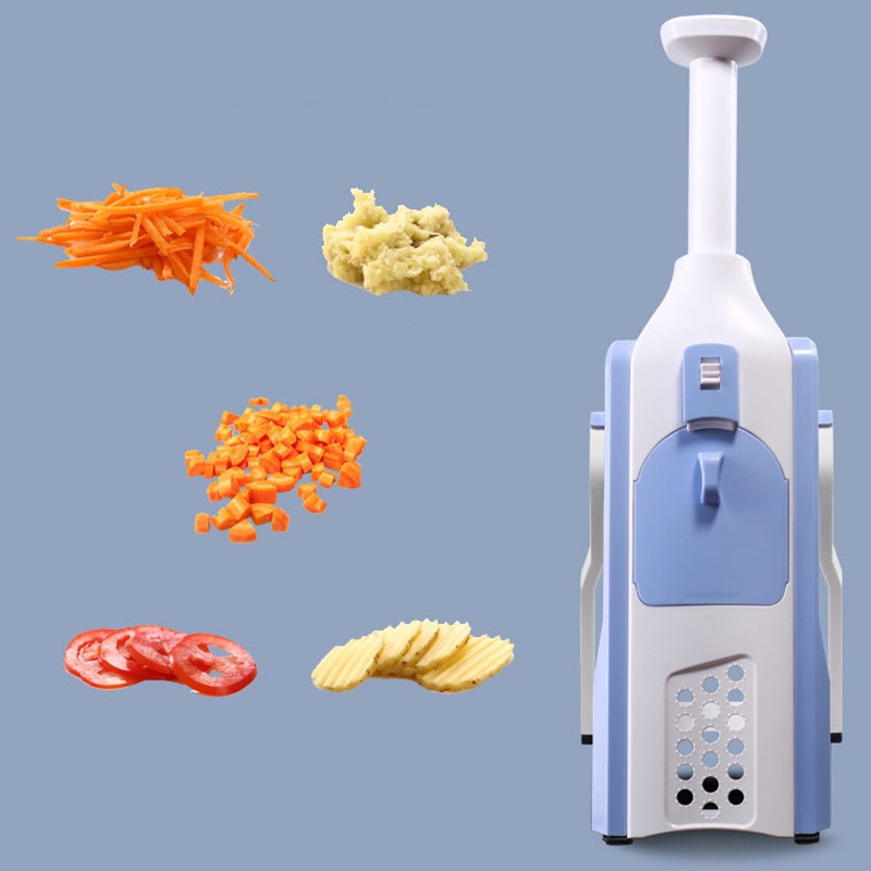 New Mandoline Safe Slicer Vegetable Pemotong Pengiris Parutan Peeler,Slicer Pemotong Sayur Parutan Kentang Serbaguna Mandoline Nicer Dicer,Penghalus Bawang Putih Merah / Garlic Press Chopper,Mandoline Slicer Multifunction Adjustable Stainless Steel