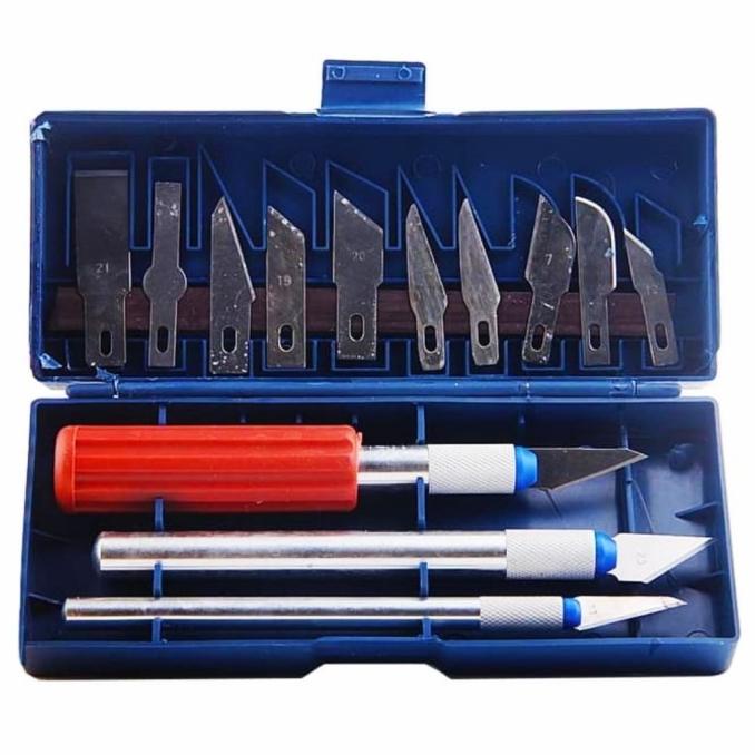 

Termantab] Pisau cutter pena presisi 13 in 1 complete Craft cutting pen knife sti