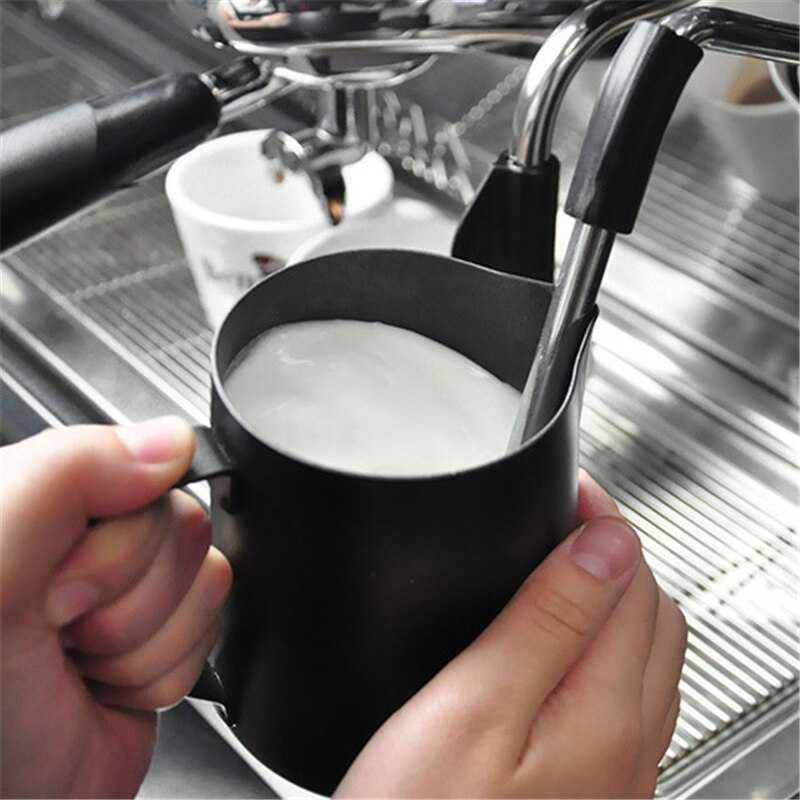 OneTwoCups Gelas Pitcher Kopi Espresso Latte Art Stainless - AA0051 [Hitam] [400ml]