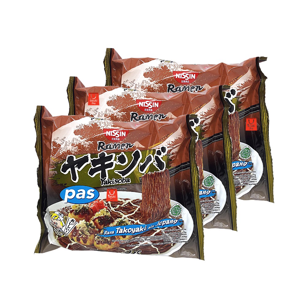 

3PCS Pas Yakisoba Ala Jepang Mie Instan Nissin Ramen Rasa Takoyaki- 3pcs x 76gr