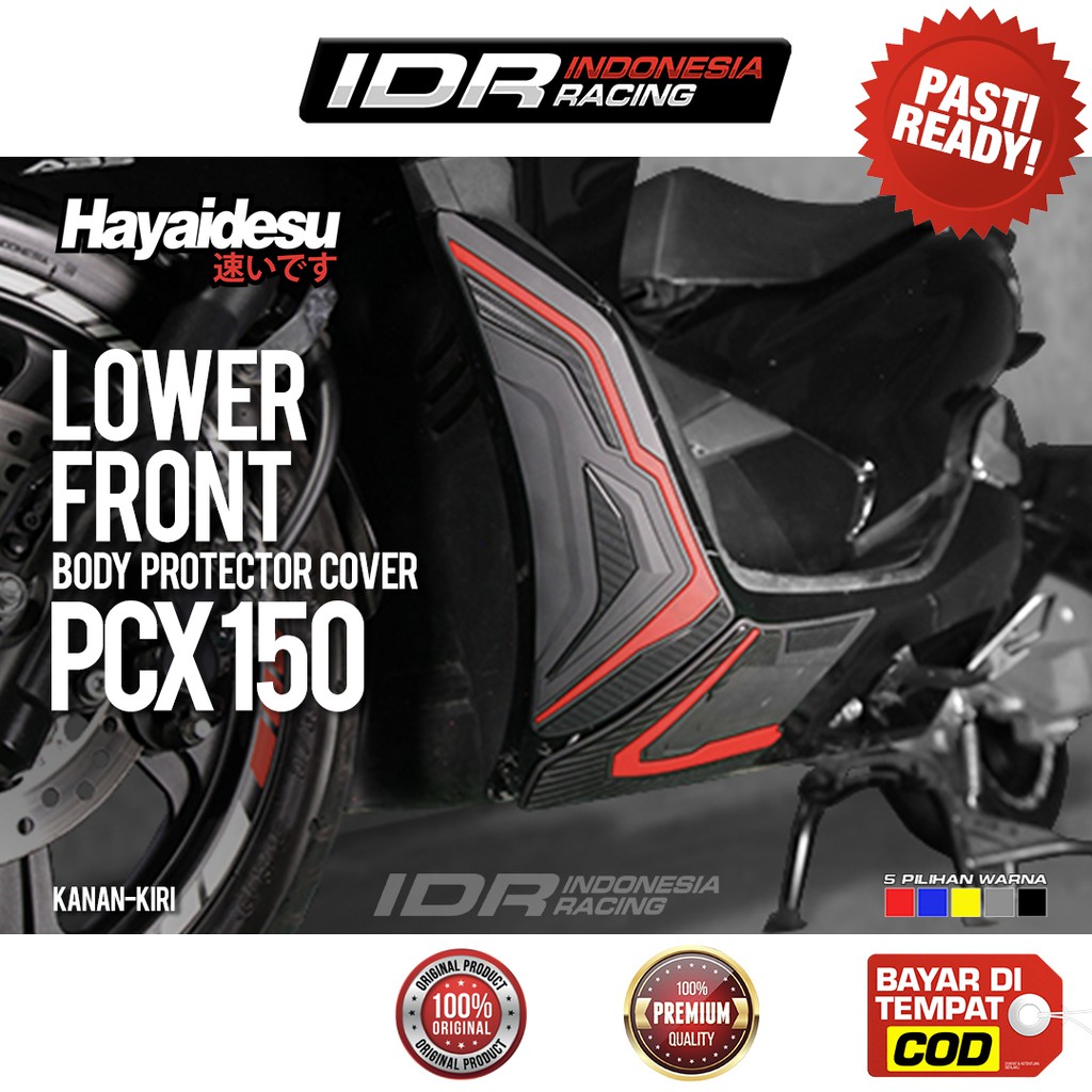 Hayaidesu Lower Front Cover PCX Kiri Kanan Tameng Depan Bawah Aksesoris Variasi Body Protector Karet