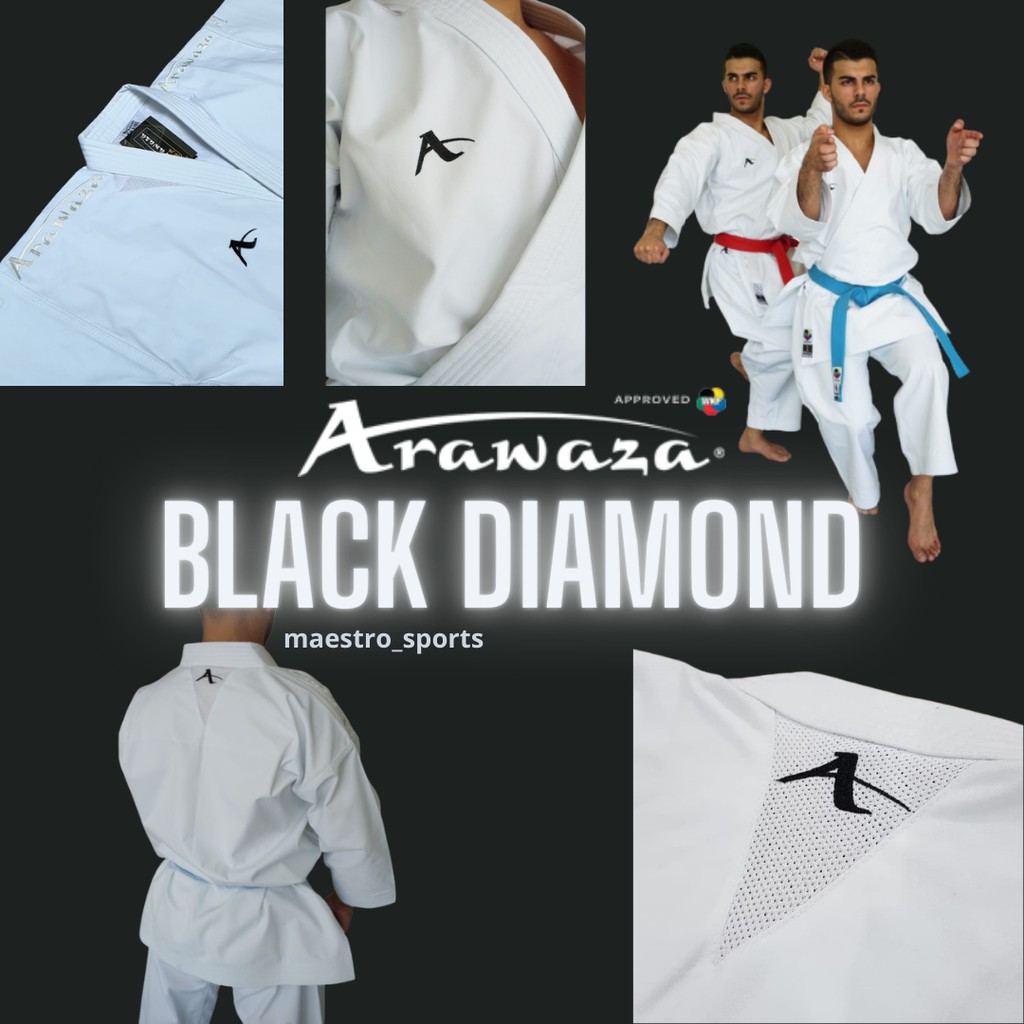 Jual BAJU Karate ARAWAZA Black DIAMOND - WKF Approved - WHITE